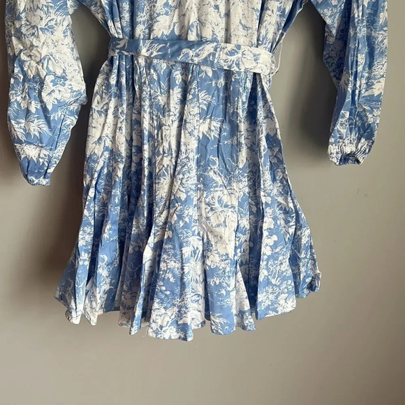 NEW Wayf ALTONIA BOTANICAL PRINT SWING DRESS IN BLUE TOILE - Picture 12 of 12